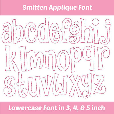 Smitten applique font triple stitch